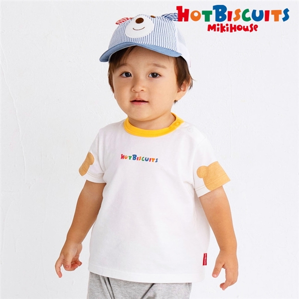 [キッズ]Ｔシャツ　ホワイト　[ミキハウス　ホットビスケッツ] ホワイト 100cm