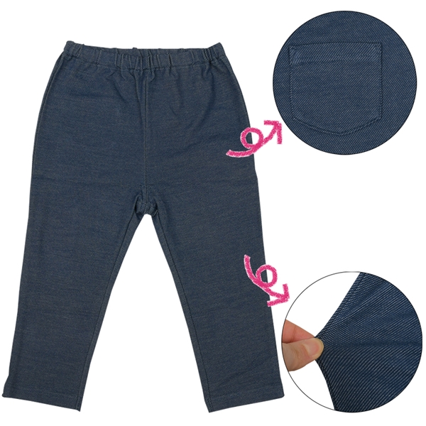 【SALE】[キッズ]７分丈レギンス　デニム調　ネイビー ネイビー 100cm