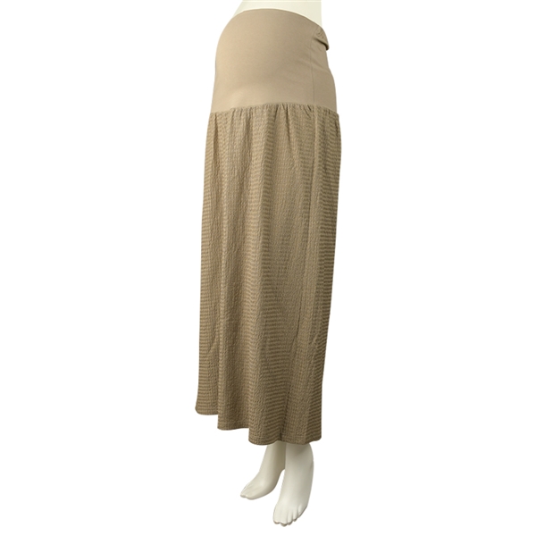 【SALE】シャーリングニットスカート ベージュ ベージュ M