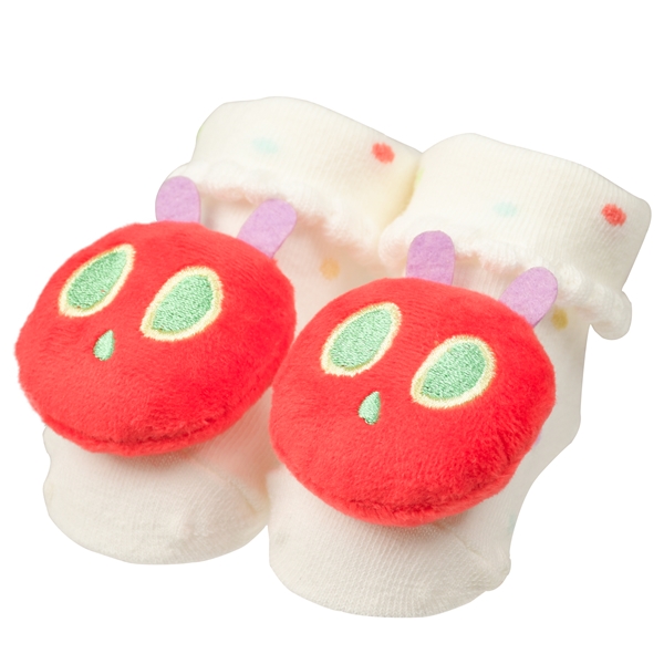 ぬいぐるみ付ソックス　はらぺこあおむし オフホワイト オフホワイト 7~9cm