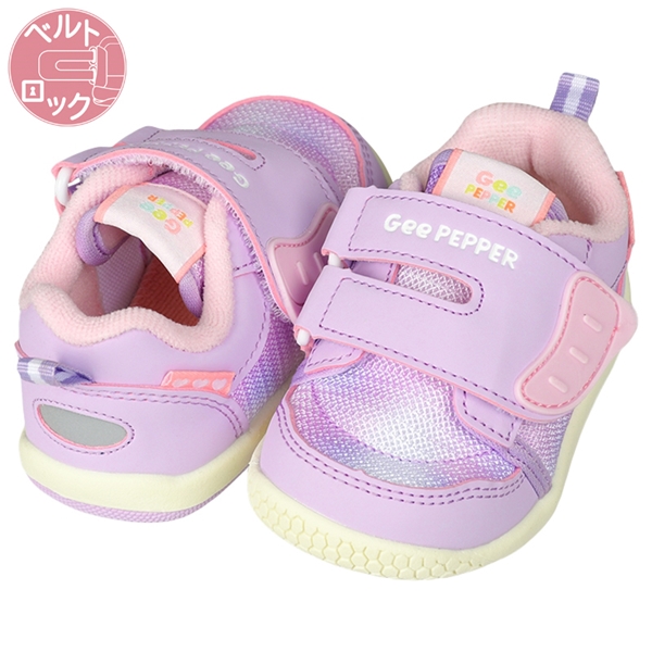 [12.5~14.5cm]履かせやすいシューズ　パープル パープル 12.5cm