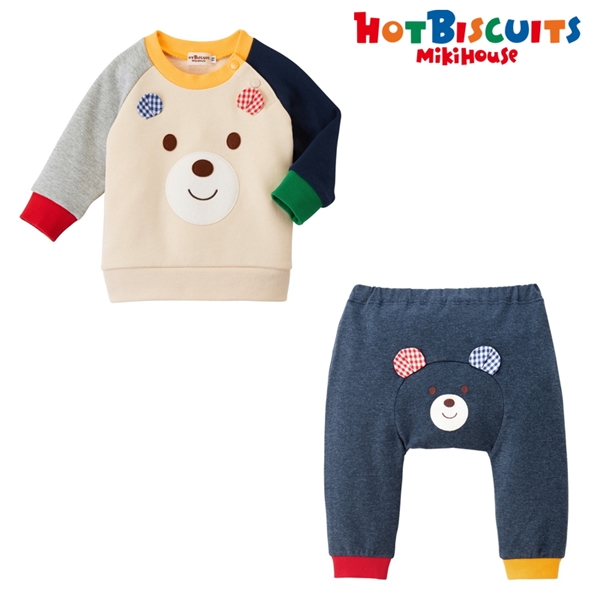 [ベビー] 【ベビーウェアパック】 トレーナー＆パンツ マルチカラー　[ミキハウス　ホットビスケッツ] マルチカラー 70cm
