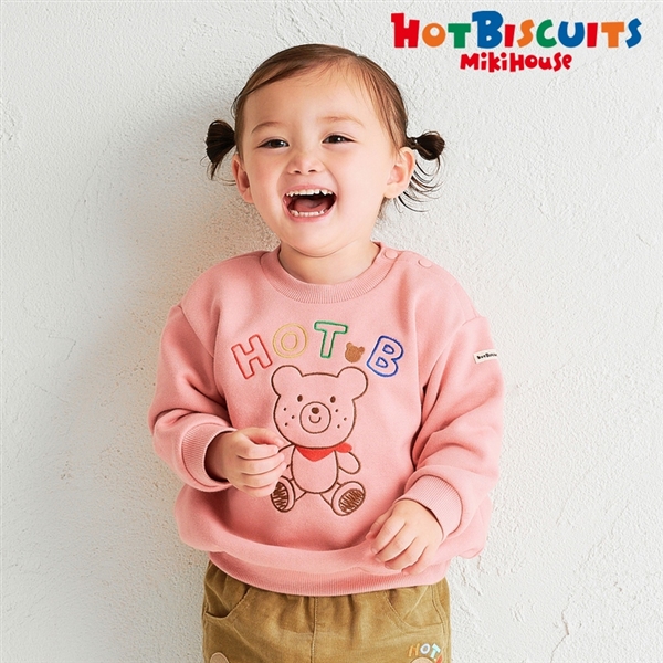 【再値下】【SALE】[キッズ] トレーナー サーモンピンク　[ミキハウス　ホットビスケッツ] サーモンピンク 100cm