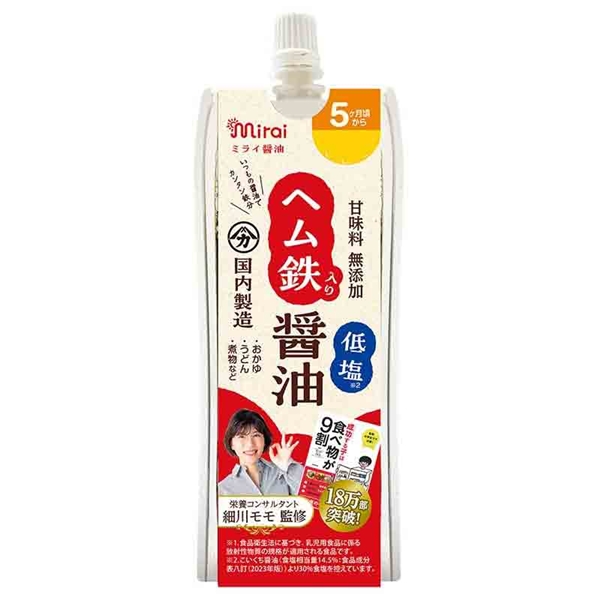 ミライ ヘム鉄入り 低塩しょうゆ 150ml