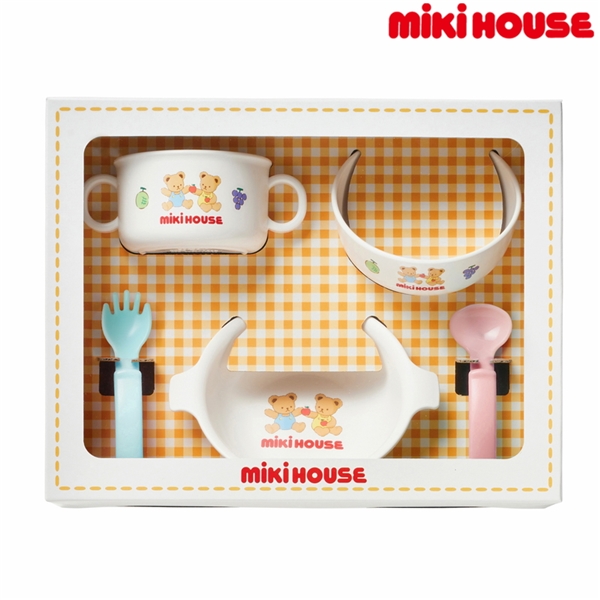 [食器セット] テーブルウェアセット ホワイト　[ミキハウス　ホットビスケッツ] ホワイト