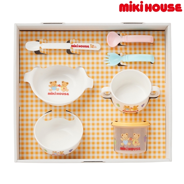 [食器セット] テーブルウェアセット ホワイト　[ミキハウス　ホットビスケッツ] ホワイト