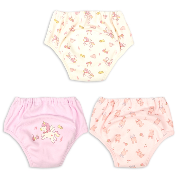 3層トレーニングパンツ3枚組 ユニコーン パープル パープル 100cm