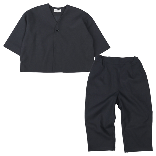 【再値下】【SALE】[ベビー]ノーカラージャケットパンツセットアップ　ネイビー ネイビー 95cm