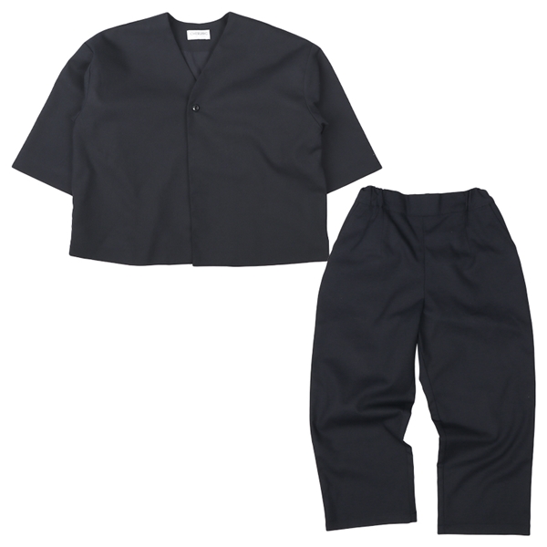 【再値下】【SALE】[キッズ]ノーカラージャケットパンツセットアップ　ネイビー ネイビー 100cm