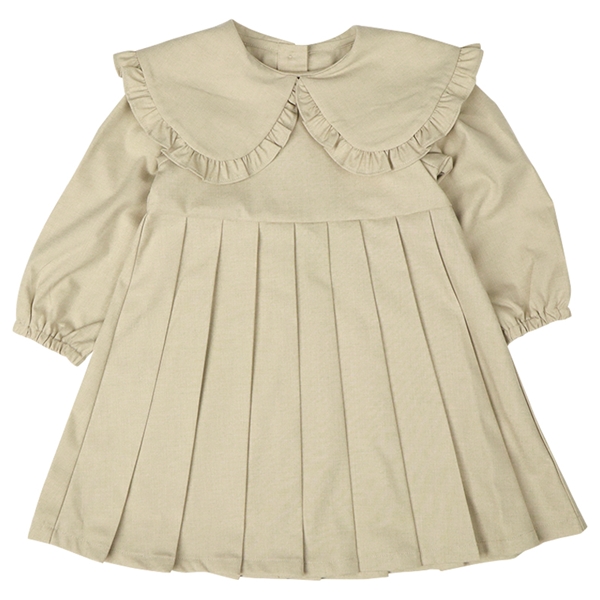 【再値下】【SALE】[キッズ]ワンピース　大襟　ベージュ ベージュ 100cm