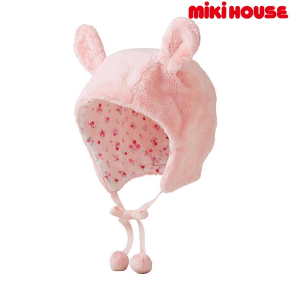 [44～50cm] マイクロファーフード ピンク　[ミキハウス　ホットビスケッツ] ピンク 44~50cm