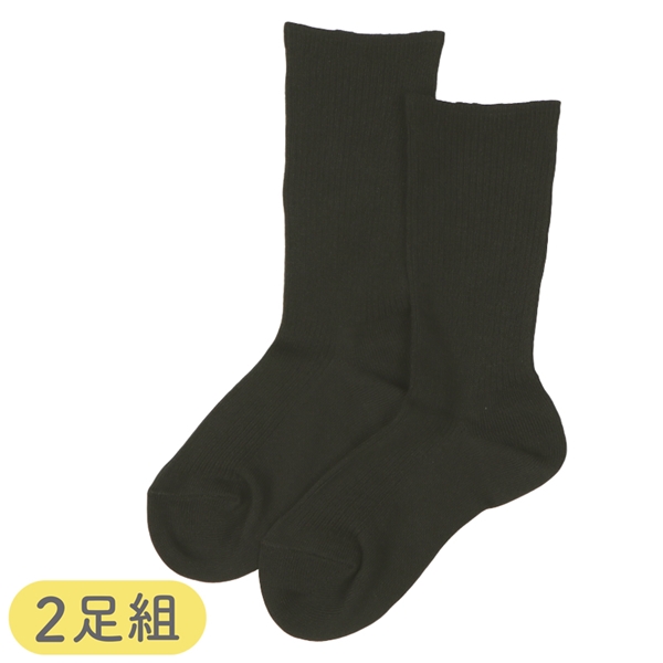 [キッズ]セブンプレミアムスクールソックスクルー丈２足組　ブラック ブラック 14~16cm