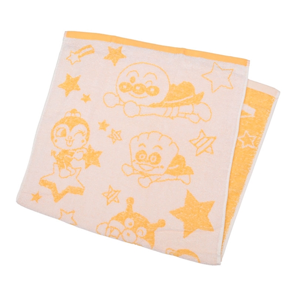 ふわふわミニバスタオル アンパンマン おほしさま柄 オレンジ 50×100cm
