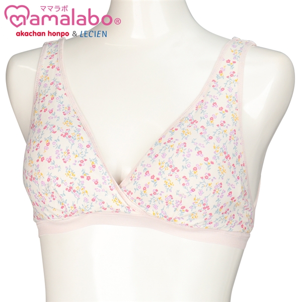 【SALE】ラクラク授乳ハーフトップ花柄(ホックタイプ) ピンク ピンク M