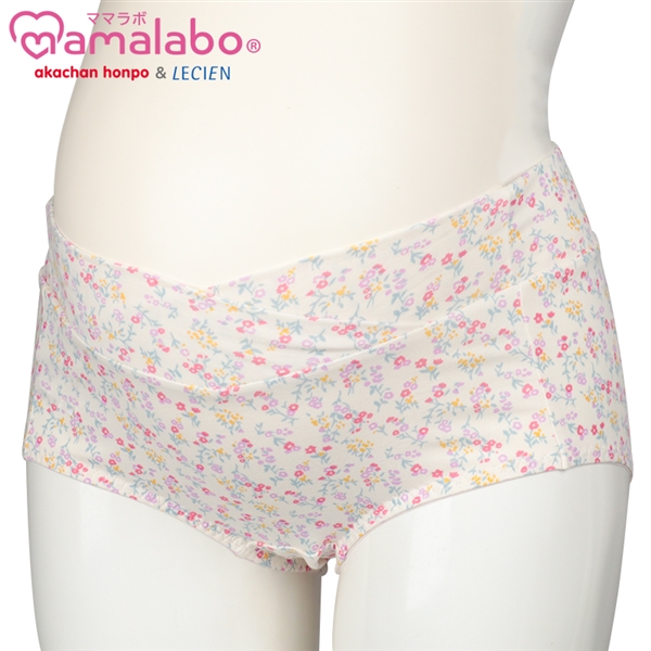 【SALE】ショーツ　産後も使える仕様　ラクラク花柄 ピンク ピンク M~L
