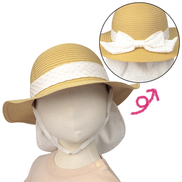 【SALE】[48～54cm]丸天ハット　洗えるたためる　日よけ付き　ブラウン ブラウン 48cm