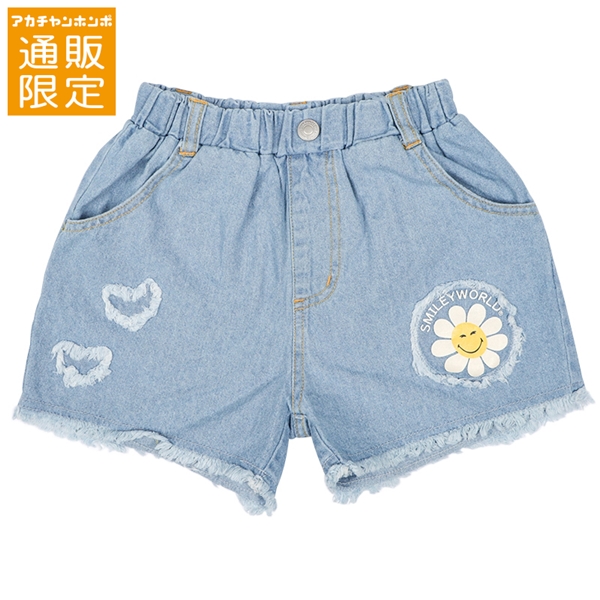 【SALE】【通販限定】[ジュニア]裾フリンジショートパンツ　スマイリーワールド　サックス サックス 150cm