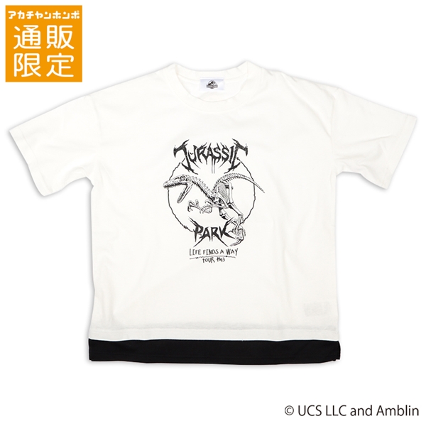 【SALE】【通販限定】[ジュニア]裾レイヤード半袖Ｔシャツ　ジュラシックパーク　オフホワイト オフホワイト 130cm