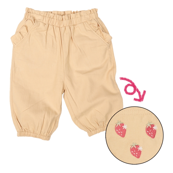【再値下】【SALE】[ベビー]７分丈パンツ　ポケット刺しゅう　ベージュ ベージュ 95cm