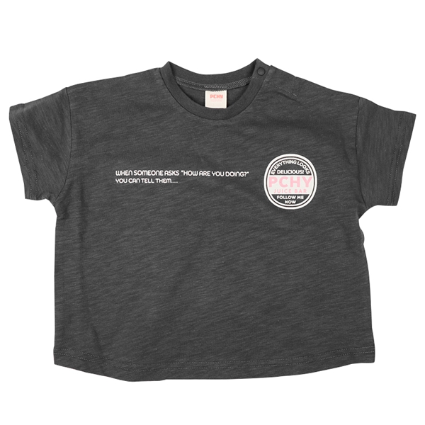 【SALE】[ベビー]バックプリント半袖ＴシャツＰＣＨＹ　チャコールグレー チャコールグレー 80cm