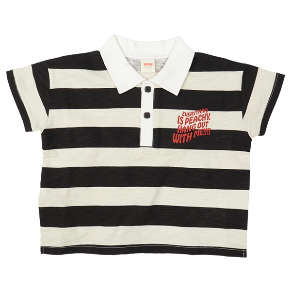 【SALE】[ベビー]ボーダー衿付きＴシャツＰＣＨＹ　ブラック ブラック 80cm