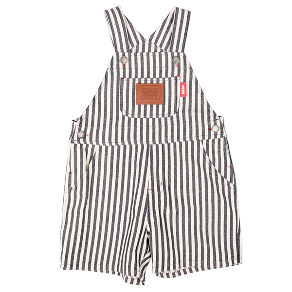【SALE】[キッズ]ヒッコリーオーバーオールＰＣＨＹ　ネイビー ネイビー 100cm