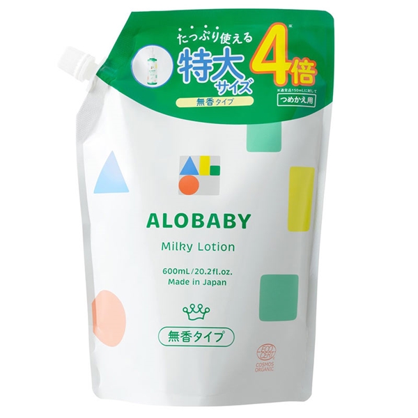 ALOBABY ミルクローション つめかえ用 無香タイプ 600ml