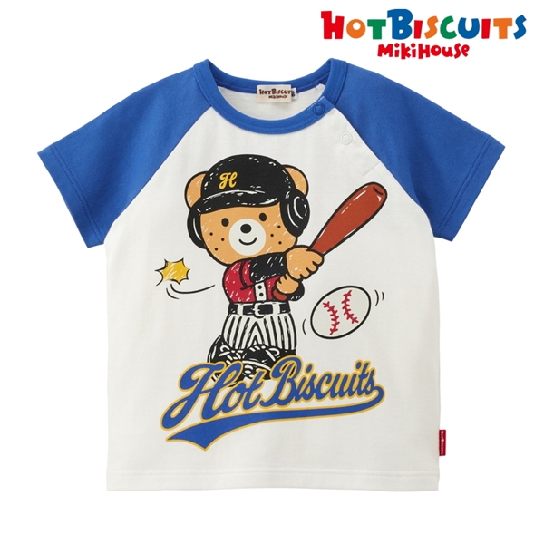 【SALE】[かぞくおそろい] [ベビー] Ｔシャツ ブルー　[ミキハウス　ホットビスケッツ] ブルー 90cm