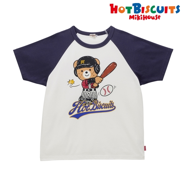 【SALE】[かぞくおそろい] Ｔシャツ（大人用） ネイビー　[ミキハウス　ホットビスケッツ] ネイビー S