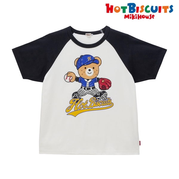 【SALE】[かぞくおそろい] Ｔシャツ（大人用） ブラック　[ミキハウス　ホットビスケッツ] ブラック S