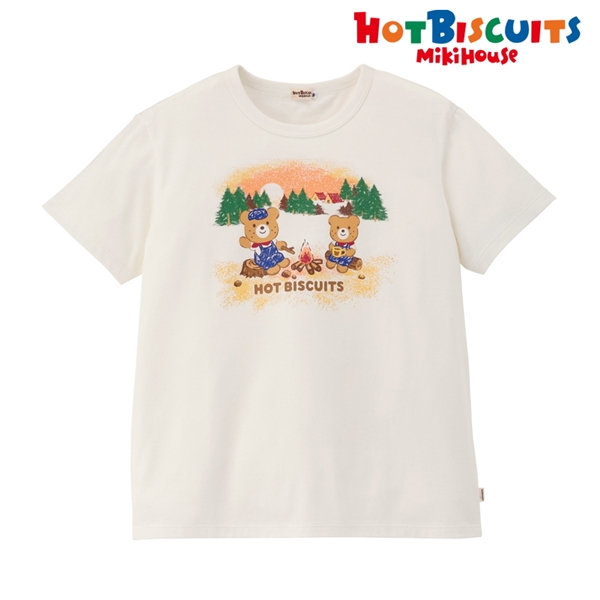 【SALE】[かぞくおそろい] Ｔシャツ（大人用） グリーン　[ミキハウス　ホットビスケッツ] グリーン S