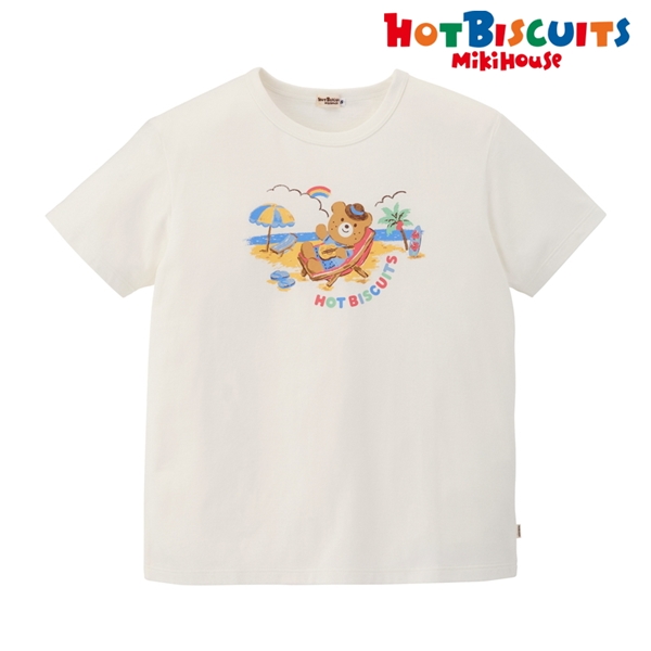 【SALE】[かぞくおそろい] Ｔシャツ（大人用） ブルー　[ミキハウス　ホットビスケッツ] ブルー S
