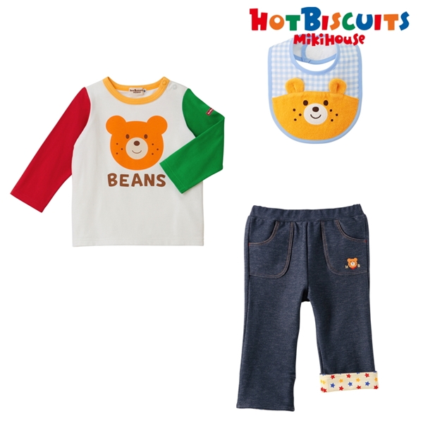 【お買い得パック】[ベビー]Ｔシャツ＆パンツセット ブルー　[ミキハウス　ホットビスケッツ] ブルー 70cm