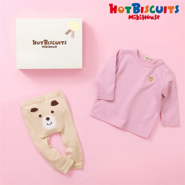 [ギフト] Tシャツ＆スパッツセット【BOX付き】  グレープ　[ミキハウス　ホットビスケッツ] グレープ 80cm