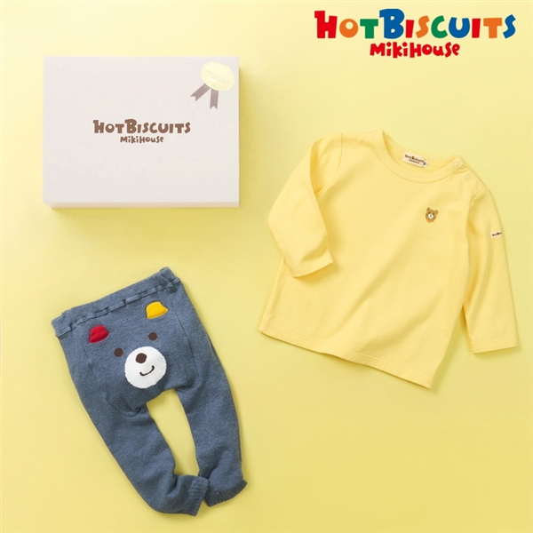 [ギフト] Tシャツ＆スパッツセット【BOX付き】  コーン　[ミキハウス　ホットビスケッツ] コーン 80cm
