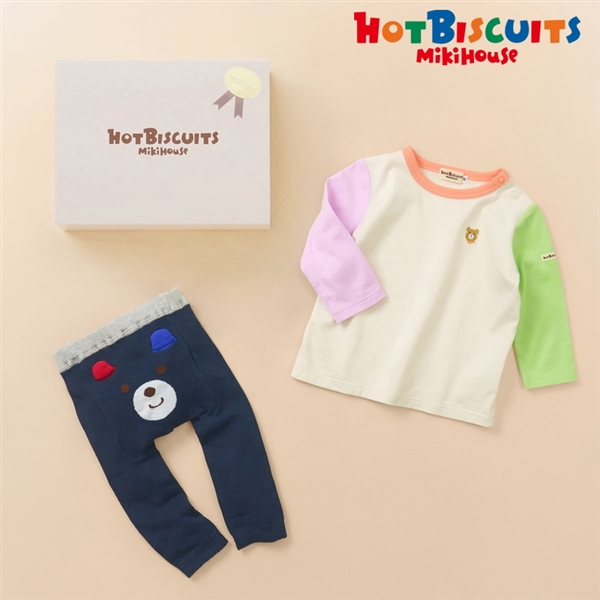 [ギフト] Tシャツ＆スパッツセット 【BOX付き】 マルチカラー　[ミキハウス　ホットビスケッツ] マルチカラー 80cm