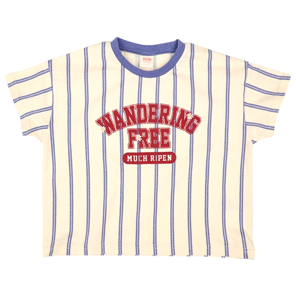 【SALE】[キッズ]ストライプＴシャツＰＣＨＹ×mahochan パープル パープル 100cm