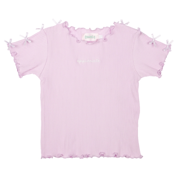 【SALE】[キッズ]リボンリブＴシャツ パープル パープル 100cm