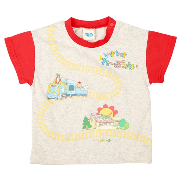 【SALE】[ベビー]半袖袖切替Ｔシャツ　おとうさんといっしょ　レッド レッド 80cm
