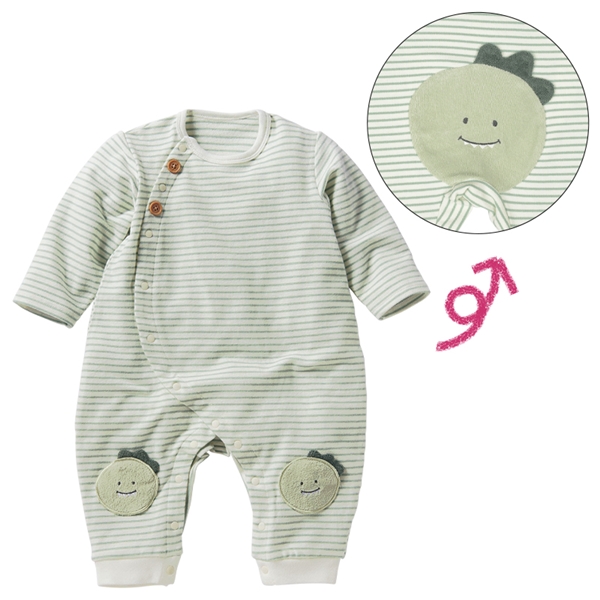 【再値下】【SALE】はいはい応援長袖プレオール おしりモチーフ パイル グリーン グリーン 60cm