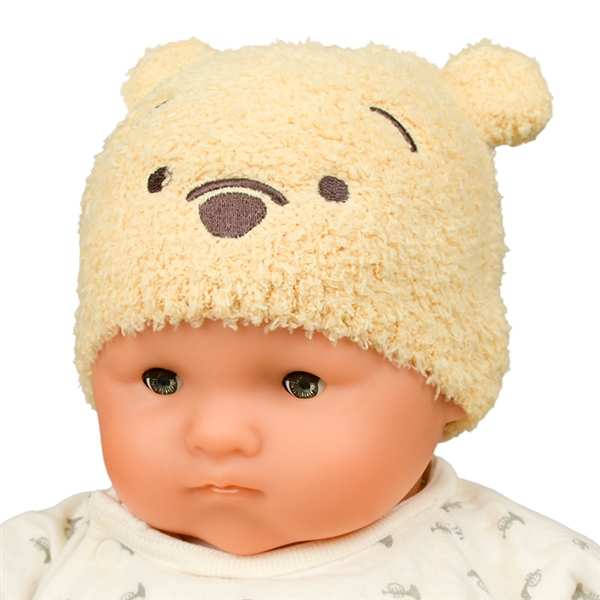 [40~46cm]ニット帽　くまのプーさん　モコモコ　イエロー イエロー 40~42cm
