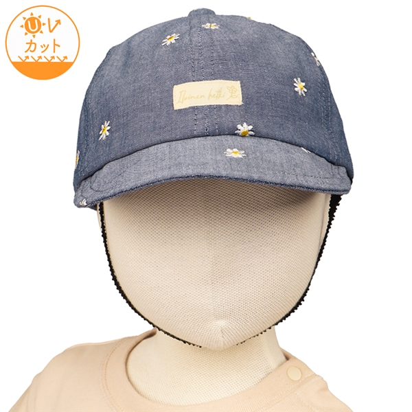 【SALE】[48~54cm]キャップ　総柄刺しゅう　ブルー ブルー 48~50cm