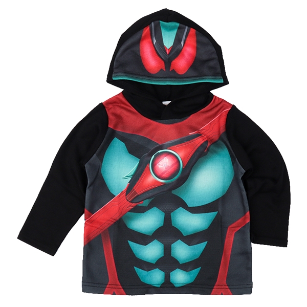 【SALE】[キッズ]変身パーカー　仮面ライダー　ブラック ブラック 100cm