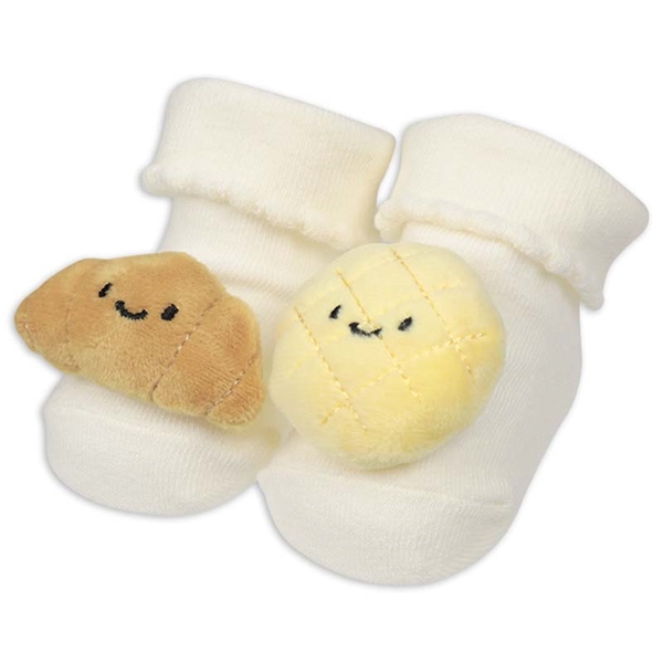 ぬいぐるみ付ソックス　パン　アイボリー アイボリー 7~9cm
