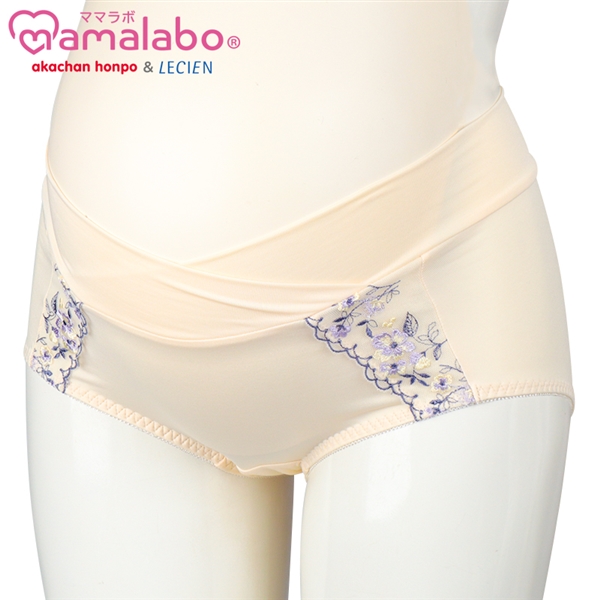 【SALE】ショーツ 産後も使える仕様 シルエットキレイ花柄 アイボリー アイボリー M~L