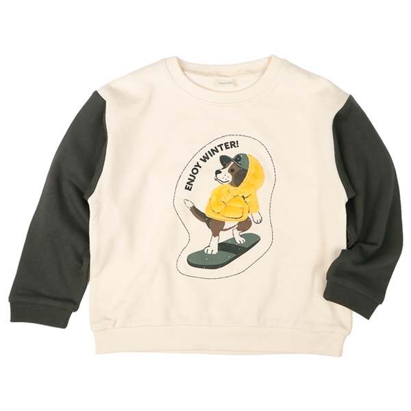 【SALE】[キッズ]長袖トレーナー　ボアモチーフ　チャコールグレー チャコールグレー 100cm