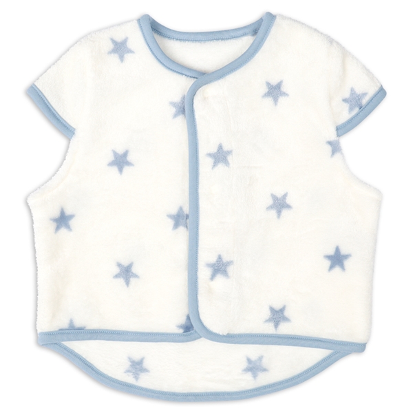 【SALE】おやすみベストショート丈　星 ブルー 70~80cm
