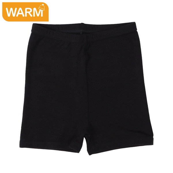 【再値下】【SALE】[キッズ]1分丈スパッツ　保温　無地　ブラック ブラック 100cm