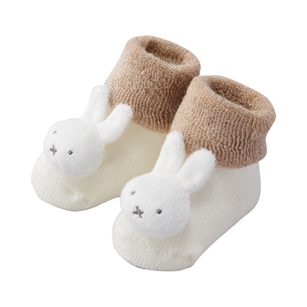 ぬいぐるみ付ソックス　ミッフィー オフホワイト 7~9cm