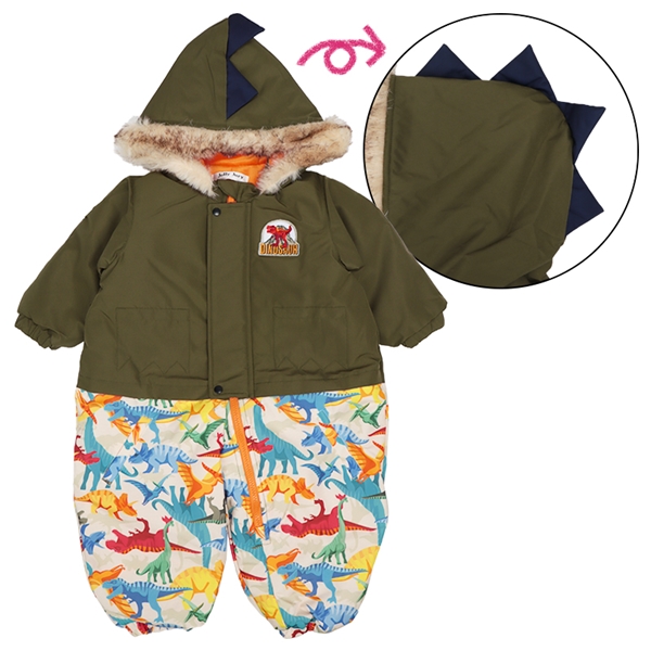 【SALE】[ベビー]２５ＪＪオックス恐竜柄ダルマコンビ　カーキ カーキ 95cm